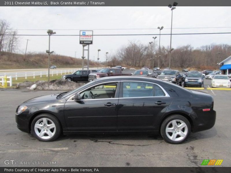 Black Granite Metallic / Titanium 2011 Chevrolet Malibu LS