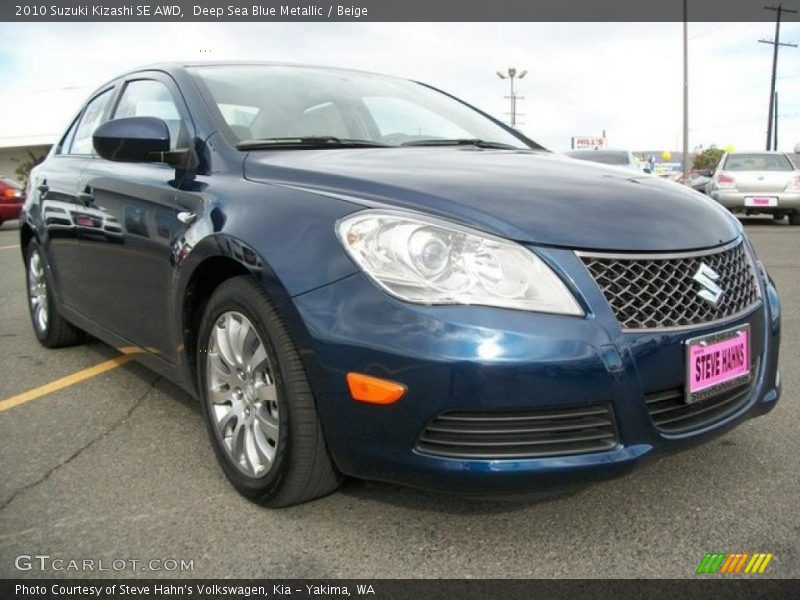 Deep Sea Blue Metallic / Beige 2010 Suzuki Kizashi SE AWD