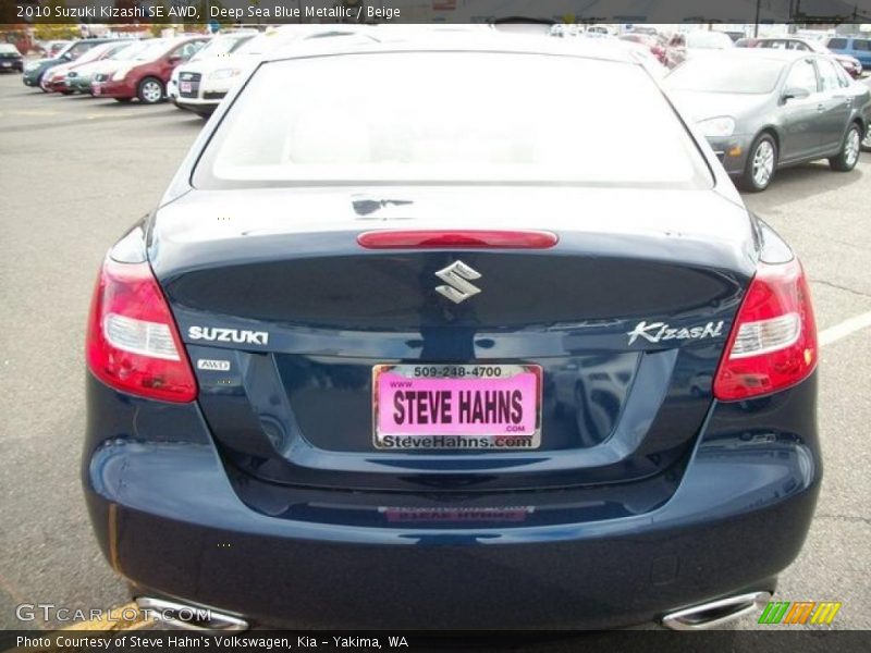 Deep Sea Blue Metallic / Beige 2010 Suzuki Kizashi SE AWD
