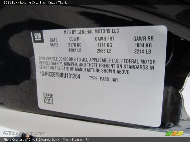 Black Onyx / Titanium 2011 Buick Lucerne CXL
