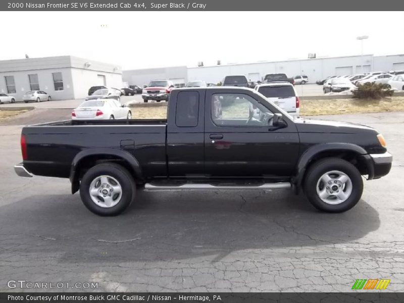 Super Black / Gray 2000 Nissan Frontier SE V6 Extended Cab 4x4