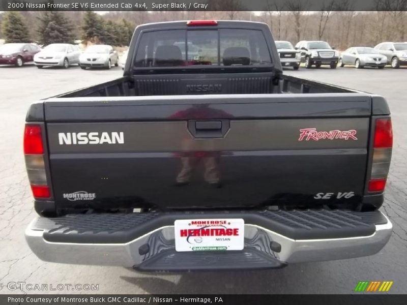 Super Black / Gray 2000 Nissan Frontier SE V6 Extended Cab 4x4