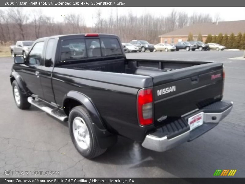 Super Black / Gray 2000 Nissan Frontier SE V6 Extended Cab 4x4