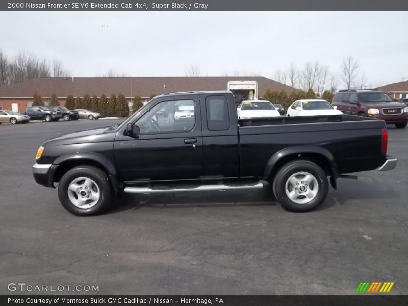 Super Black / Gray 2000 Nissan Frontier SE V6 Extended Cab 4x4