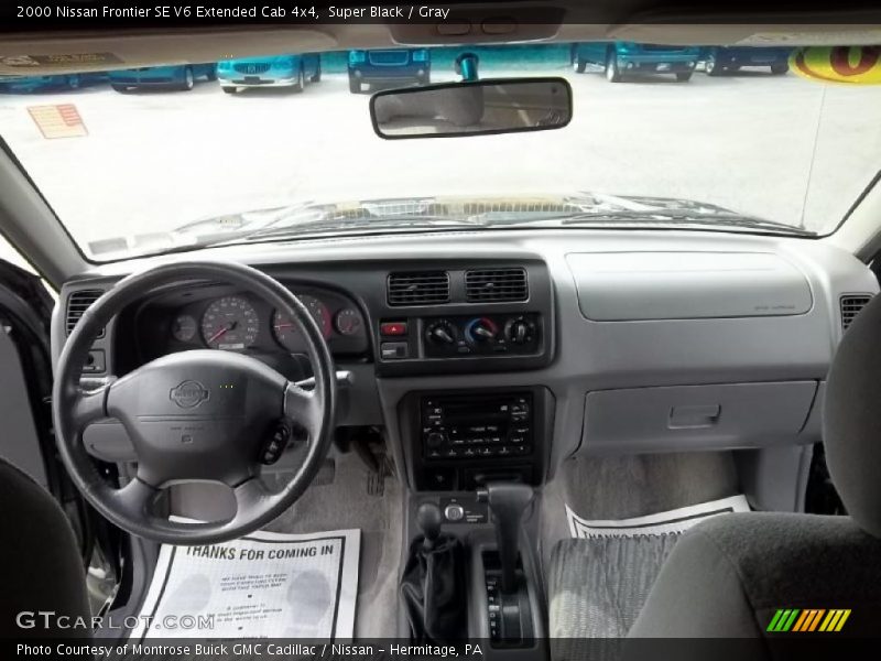 Super Black / Gray 2000 Nissan Frontier SE V6 Extended Cab 4x4