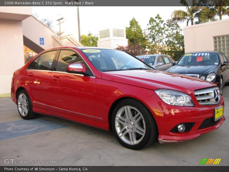 Mars Red / Black 2008 Mercedes-Benz C 350 Sport