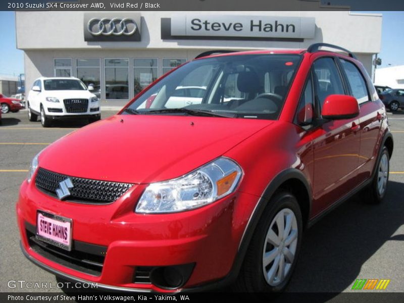 Vivid Red / Black 2010 Suzuki SX4 Crossover AWD