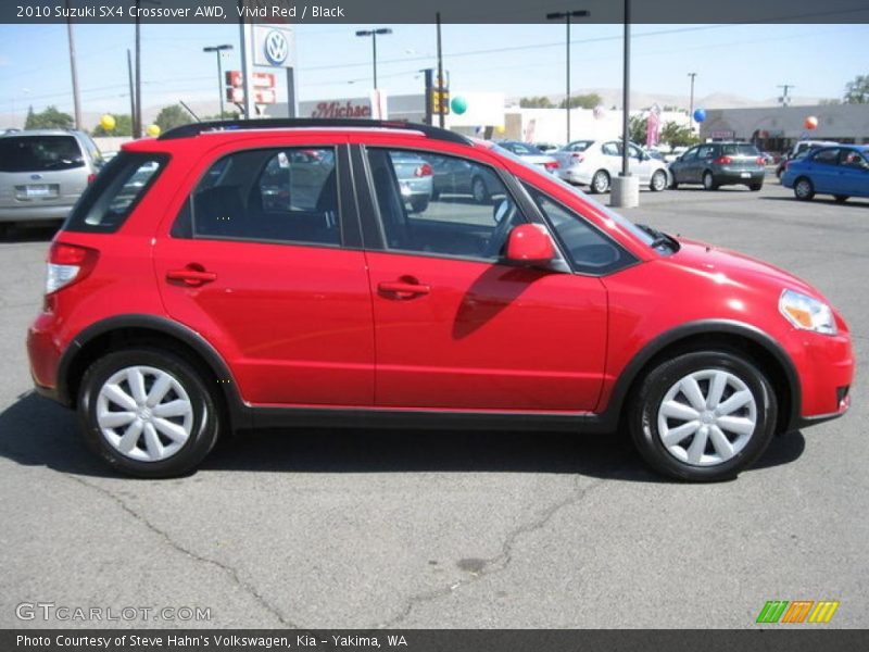 Vivid Red / Black 2010 Suzuki SX4 Crossover AWD