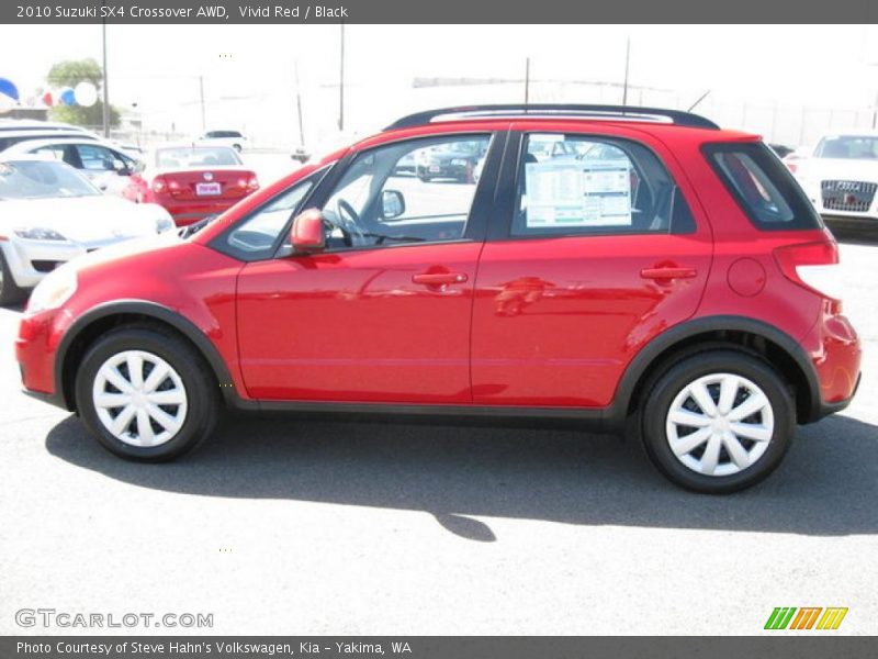 Vivid Red / Black 2010 Suzuki SX4 Crossover AWD