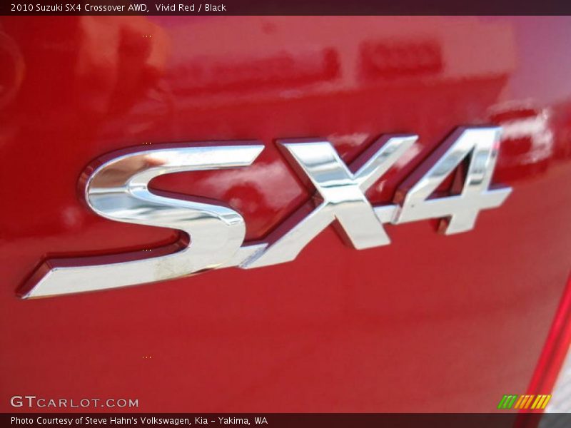Vivid Red / Black 2010 Suzuki SX4 Crossover AWD