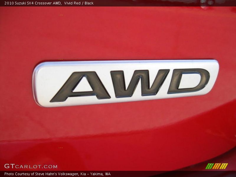Vivid Red / Black 2010 Suzuki SX4 Crossover AWD