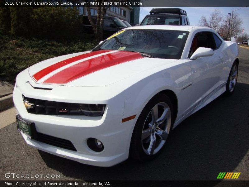 Summit White / Black/Inferno Orange 2010 Chevrolet Camaro SS/RS Coupe