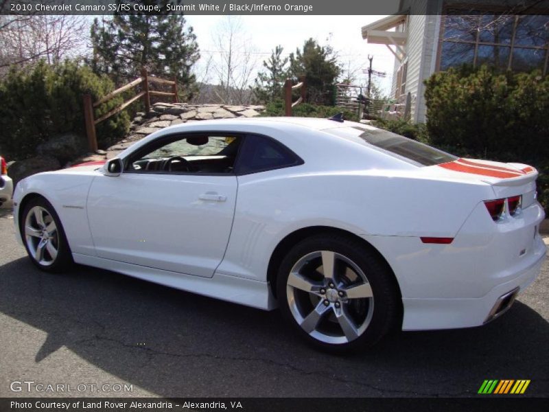 Summit White / Black/Inferno Orange 2010 Chevrolet Camaro SS/RS Coupe