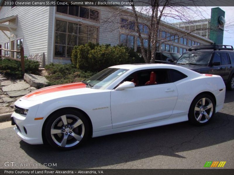 Summit White / Black/Inferno Orange 2010 Chevrolet Camaro SS/RS Coupe