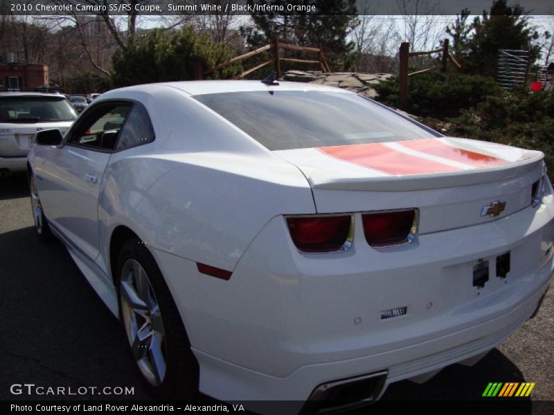 Summit White / Black/Inferno Orange 2010 Chevrolet Camaro SS/RS Coupe