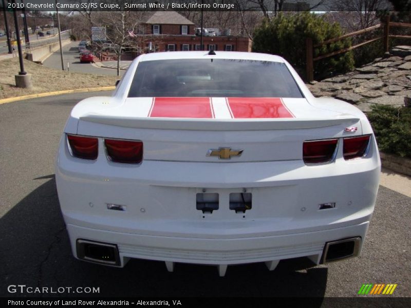 Summit White / Black/Inferno Orange 2010 Chevrolet Camaro SS/RS Coupe