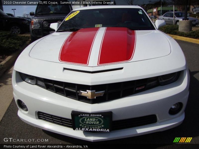 Summit White / Black/Inferno Orange 2010 Chevrolet Camaro SS/RS Coupe