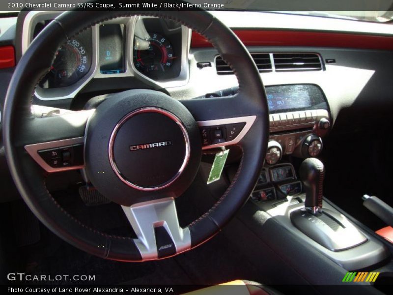 Summit White / Black/Inferno Orange 2010 Chevrolet Camaro SS/RS Coupe