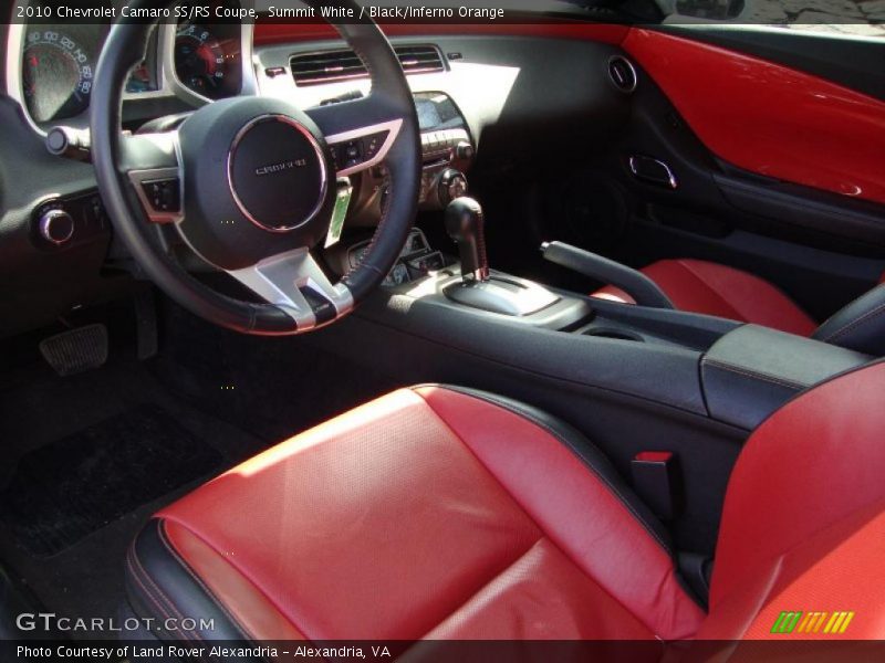 Summit White / Black/Inferno Orange 2010 Chevrolet Camaro SS/RS Coupe