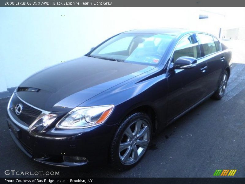 Black Sapphire Pearl / Light Gray 2008 Lexus GS 350 AWD
