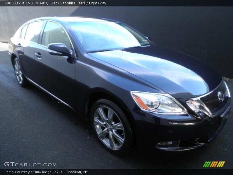 Black Sapphire Pearl / Light Gray 2008 Lexus GS 350 AWD