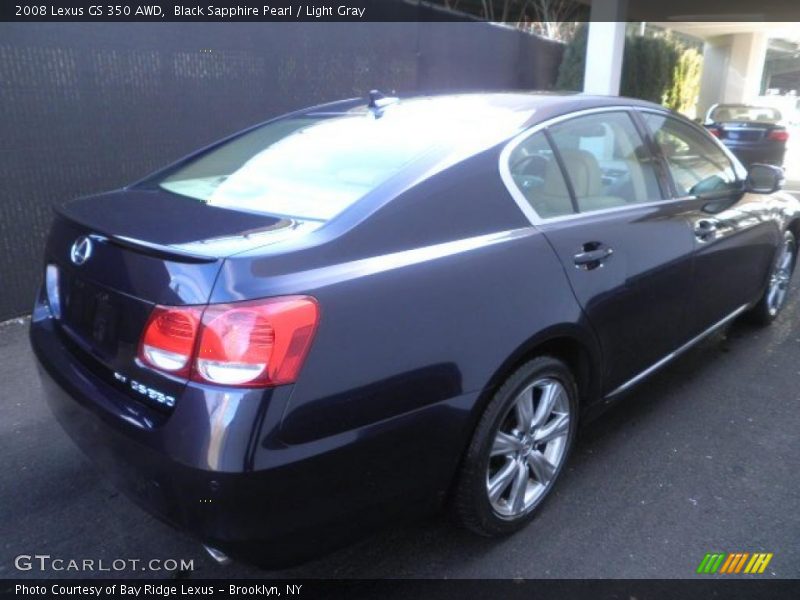 Black Sapphire Pearl / Light Gray 2008 Lexus GS 350 AWD