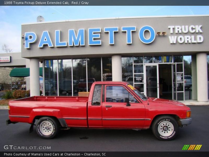 Red / Gray 1988 Toyota Pickup Deluxe Extended Cab