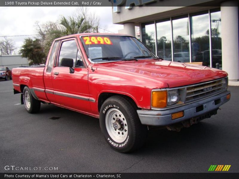 Red / Gray 1988 Toyota Pickup Deluxe Extended Cab