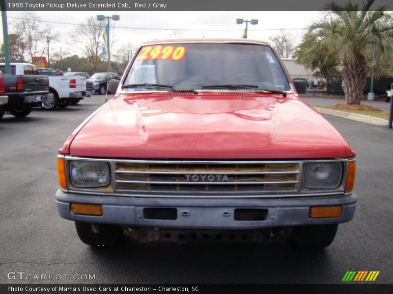 Red / Gray 1988 Toyota Pickup Deluxe Extended Cab