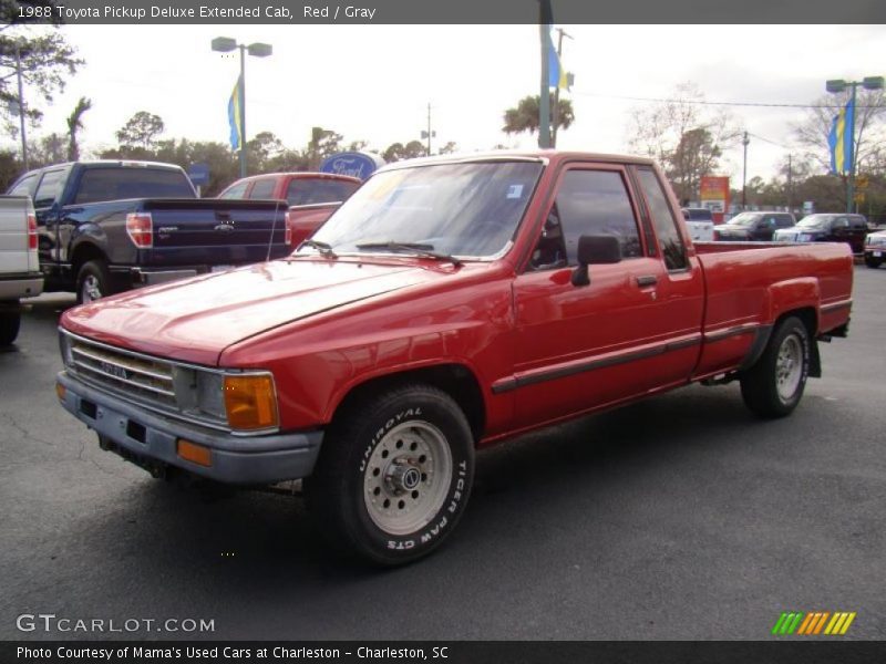 Red / Gray 1988 Toyota Pickup Deluxe Extended Cab
