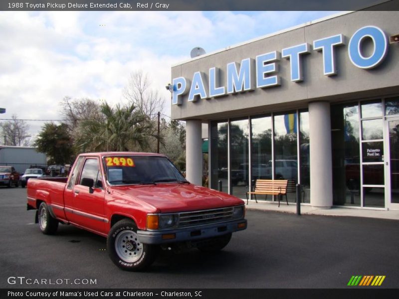 Red / Gray 1988 Toyota Pickup Deluxe Extended Cab