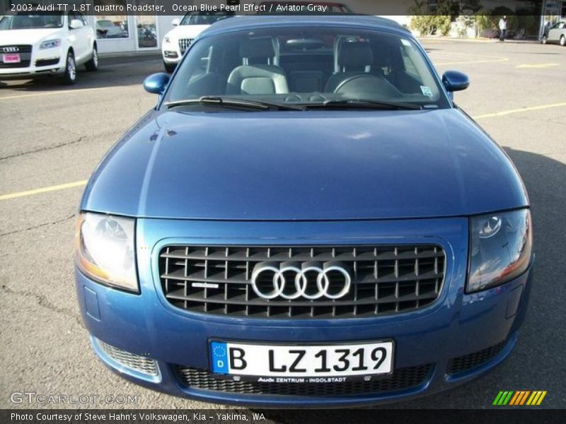 Ocean Blue Pearl Effect / Aviator Gray 2003 Audi TT 1.8T quattro Roadster