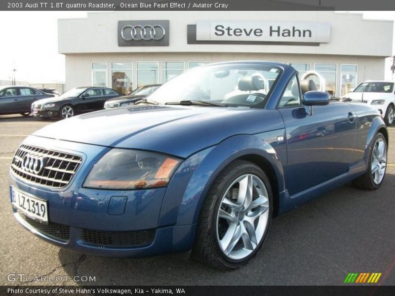 Ocean Blue Pearl Effect / Aviator Gray 2003 Audi TT 1.8T quattro Roadster