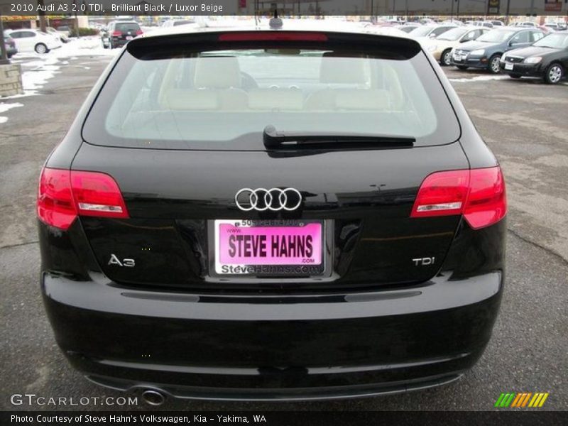 Brilliant Black / Luxor Beige 2010 Audi A3 2.0 TDI