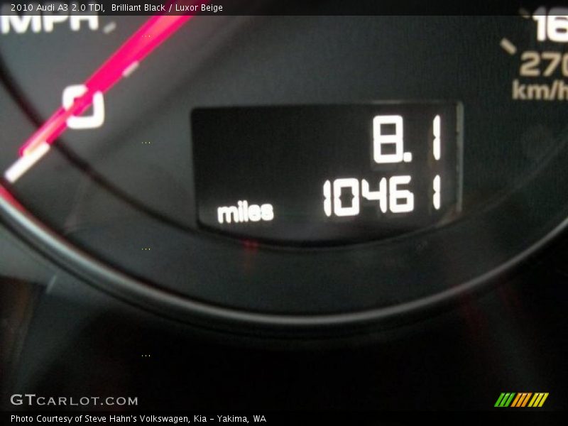 Brilliant Black / Luxor Beige 2010 Audi A3 2.0 TDI