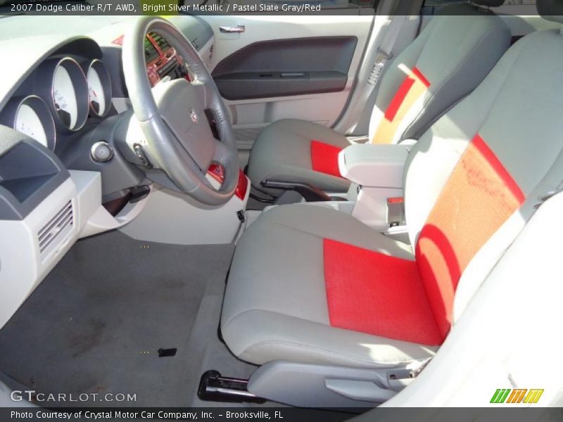 Bright Silver Metallic / Pastel Slate Gray/Red 2007 Dodge Caliber R/T AWD