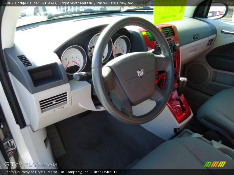 Bright Silver Metallic / Pastel Slate Gray/Red 2007 Dodge Caliber R/T AWD