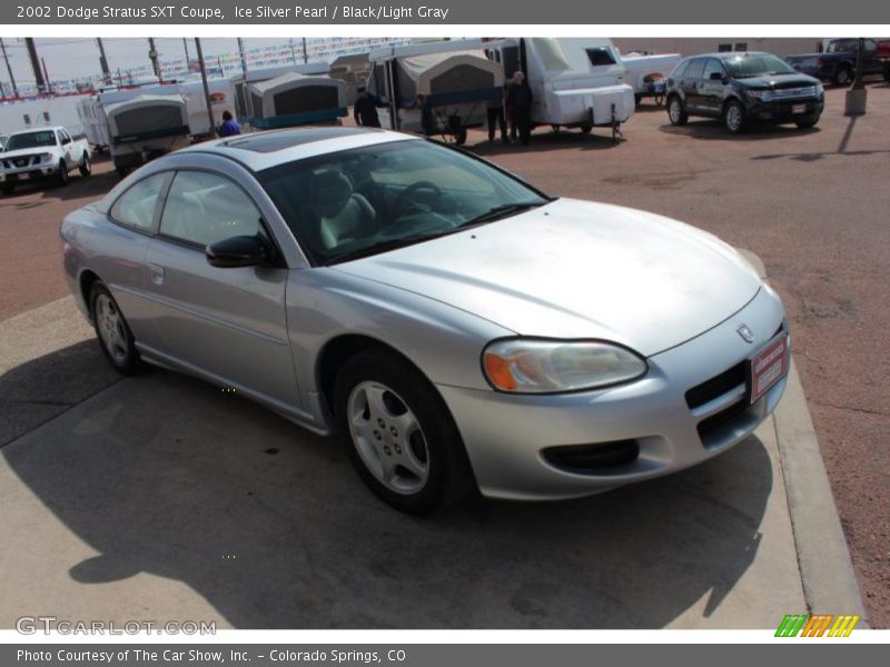 Ice Silver Pearl / Black/Light Gray 2002 Dodge Stratus SXT Coupe
