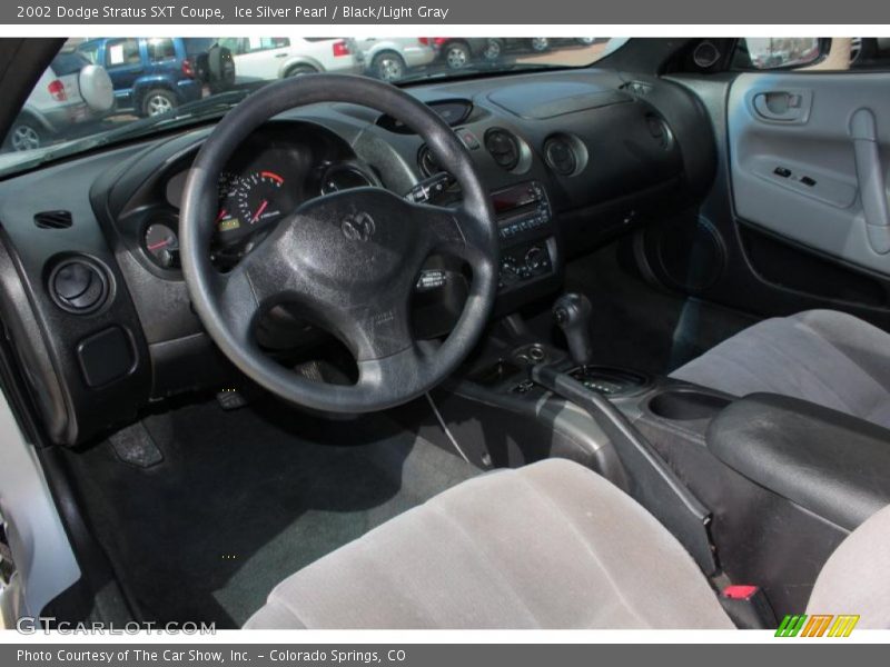 Ice Silver Pearl / Black/Light Gray 2002 Dodge Stratus SXT Coupe
