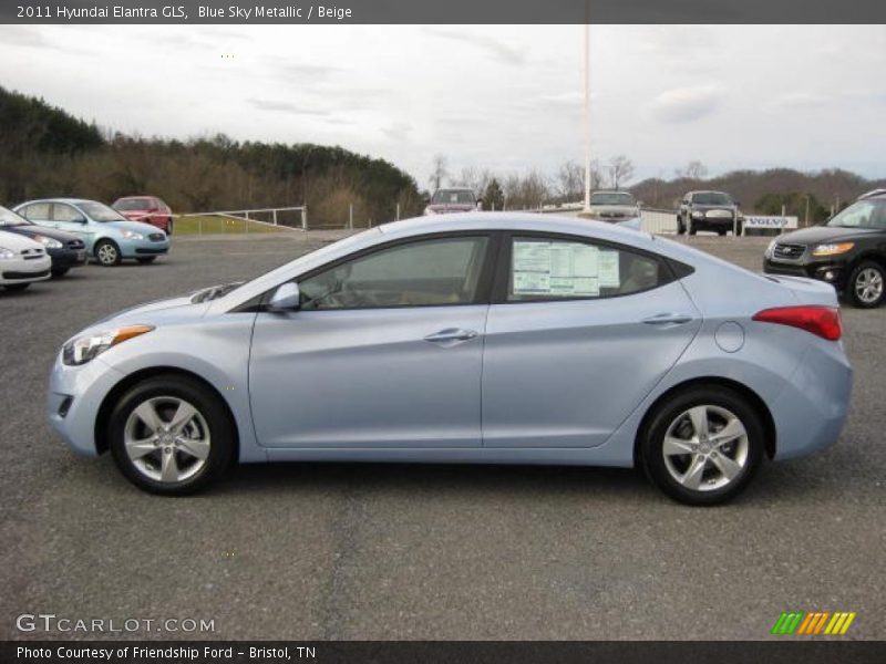 Blue Sky Metallic / Beige 2011 Hyundai Elantra GLS
