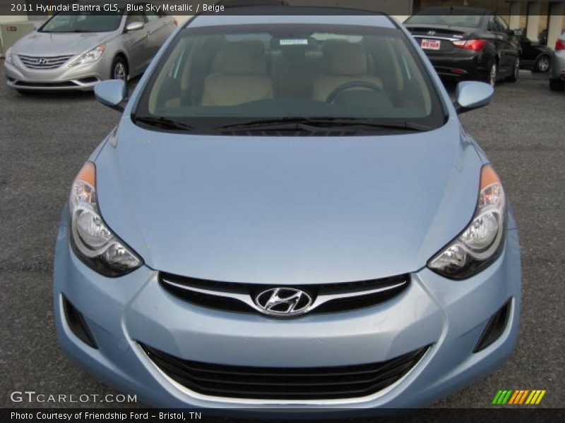 Blue Sky Metallic / Beige 2011 Hyundai Elantra GLS