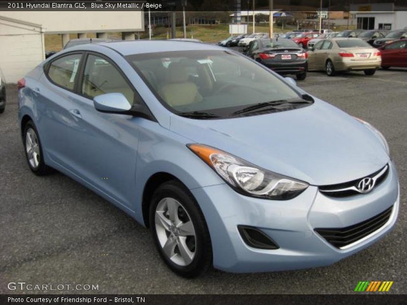 Blue Sky Metallic / Beige 2011 Hyundai Elantra GLS