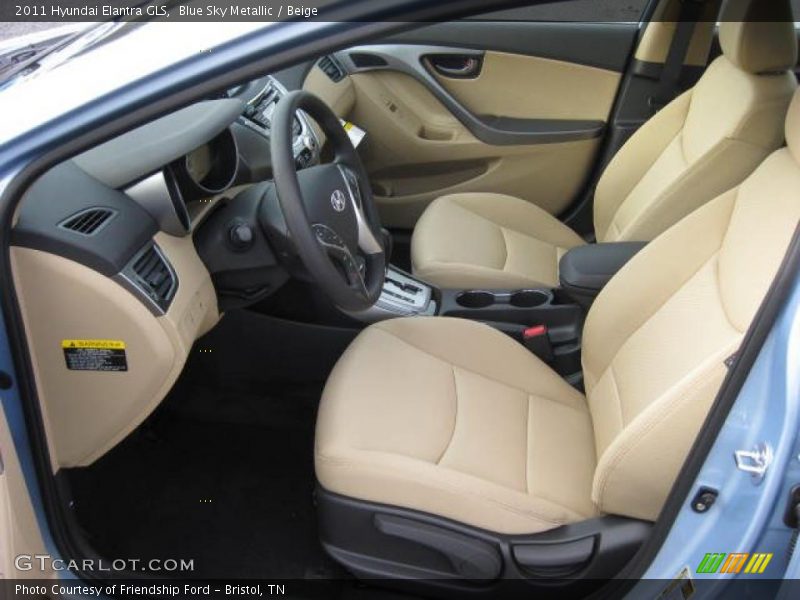 Blue Sky Metallic / Beige 2011 Hyundai Elantra GLS