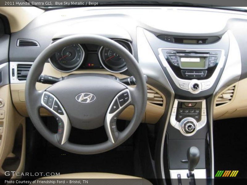 Blue Sky Metallic / Beige 2011 Hyundai Elantra GLS