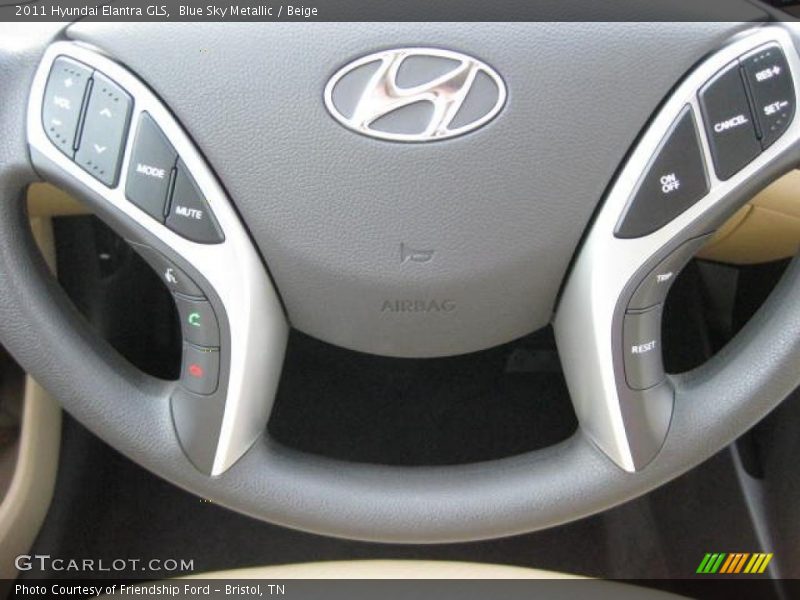 Blue Sky Metallic / Beige 2011 Hyundai Elantra GLS