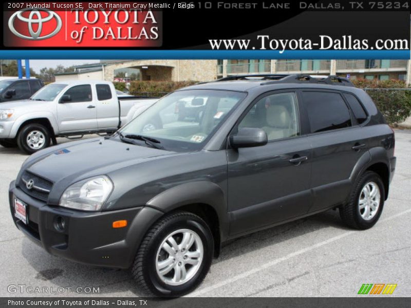 Dark Titanium Gray Metallic / Beige 2007 Hyundai Tucson SE