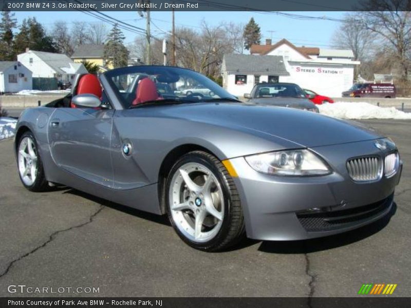 Silver Grey Metallic / Dream Red 2007 BMW Z4 3.0si Roadster