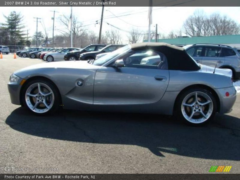 Silver Grey Metallic / Dream Red 2007 BMW Z4 3.0si Roadster