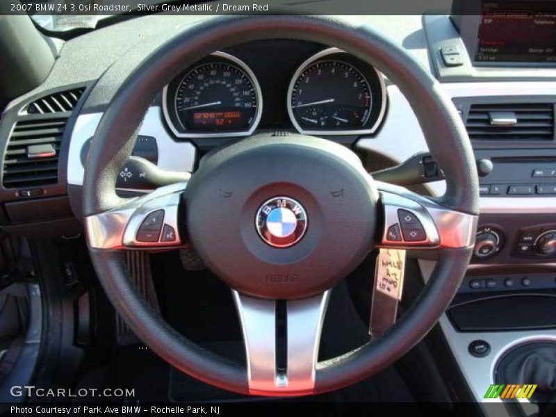 Silver Grey Metallic / Dream Red 2007 BMW Z4 3.0si Roadster