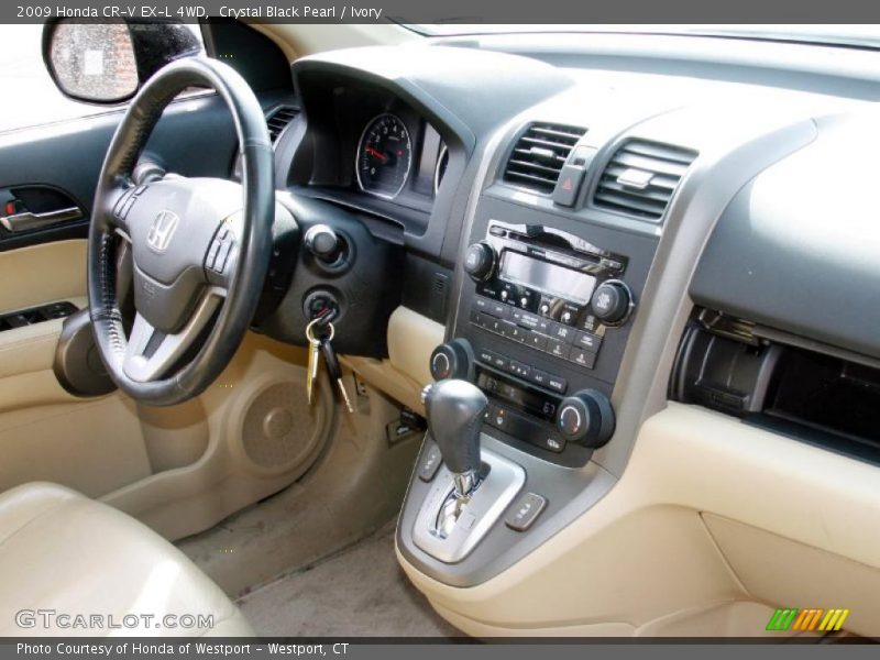 Crystal Black Pearl / Ivory 2009 Honda CR-V EX-L 4WD